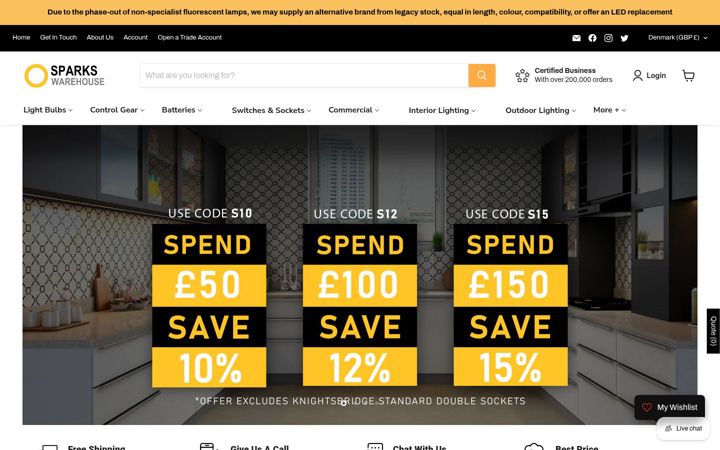 Screenshot of sparkswarehouse.com