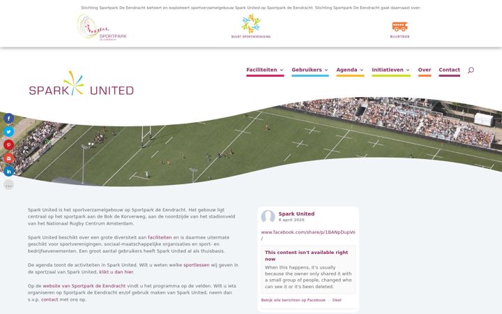 Captură de ecran a sparkunited.nl