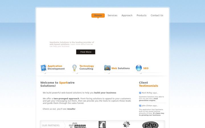 Screenshot of sparkwiresolutions.com