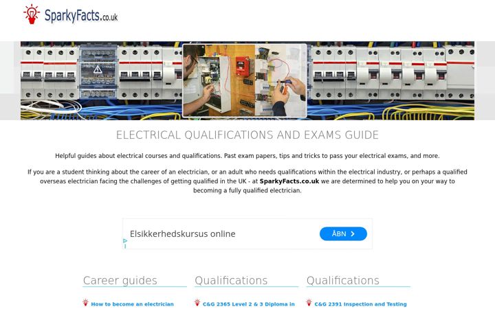 Screenshot of sparkyfacts.co.uk