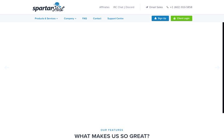 Screenshot of spartanhost.net