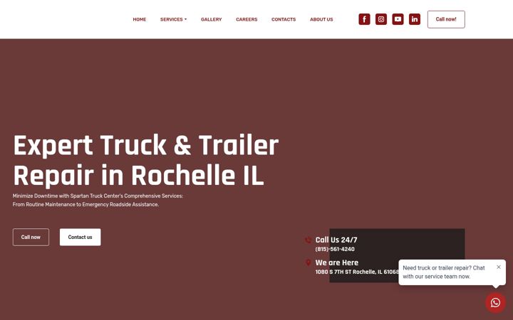 Captură de ecran a spartantruckcenter.com