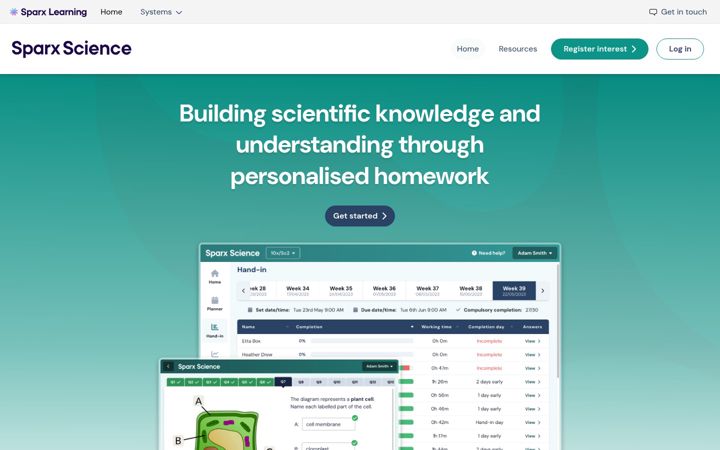 Screenshot of sparxscience.com