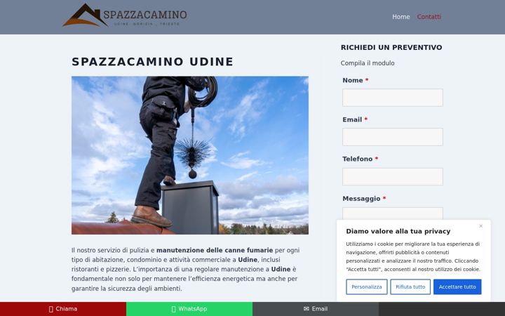 Snimka zaslona za spazzacaminoinfriuli.com