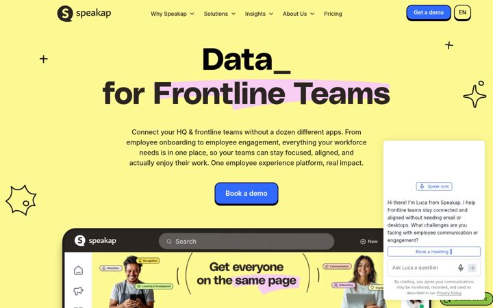 Captura de ecrã de speakap.com