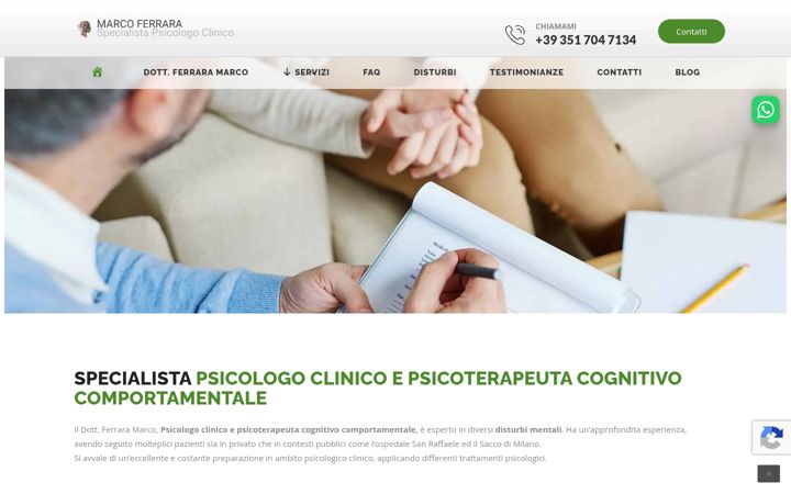 Skjermbilde av specialistapsicologoclinico.it