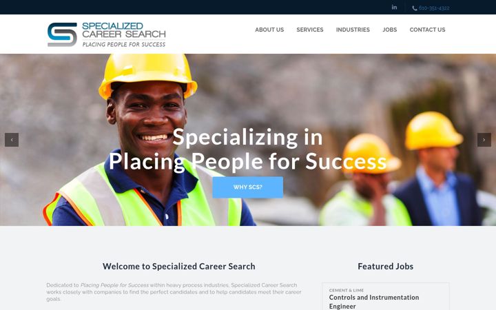 Screenshot of specializedcareersearch.com