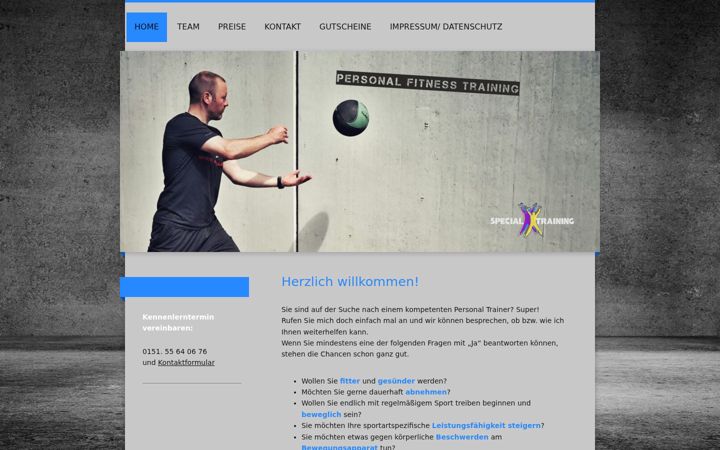Screenshot van specialtraining.de