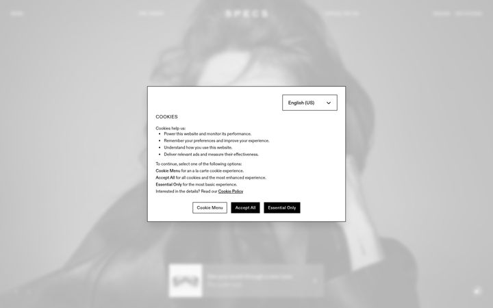 Screenshot of specs.com