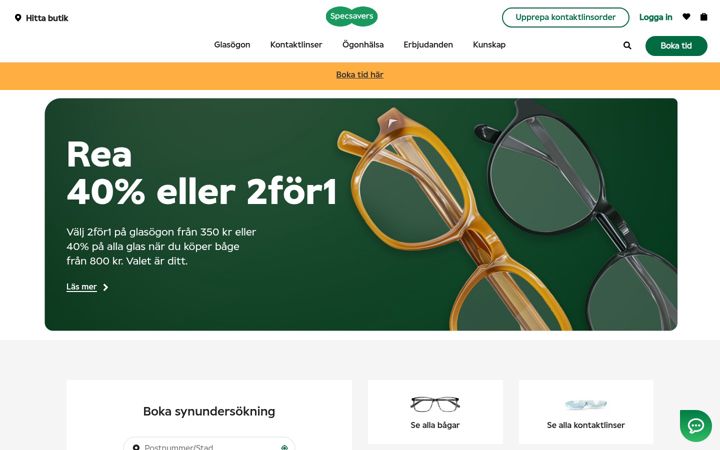 Screenshot of specsavers.se