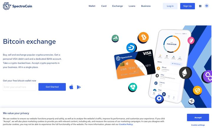 Screenshot of spectrocoin.com