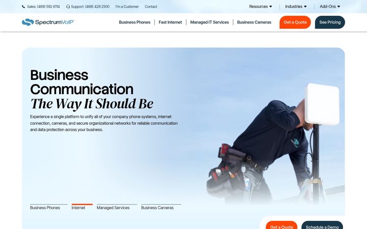 Capture d'écran de spectrumvoip.com