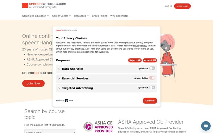 Screenshot of speechpathology.com