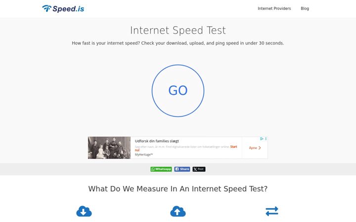 Screenshot of speed.is