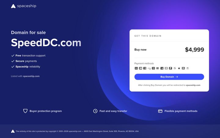 Screenshot of speeddc.com