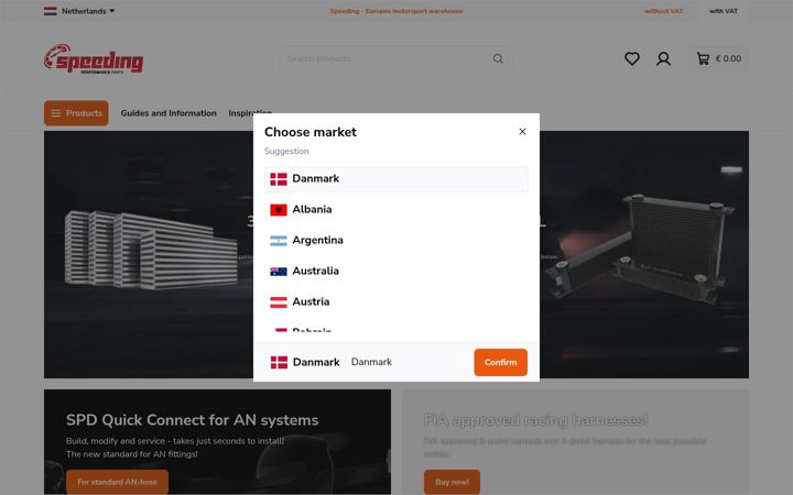 Screenshot of speedingparts.eu