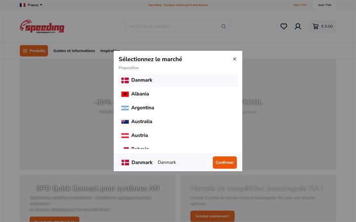 Screenshot van speedingparts.fr