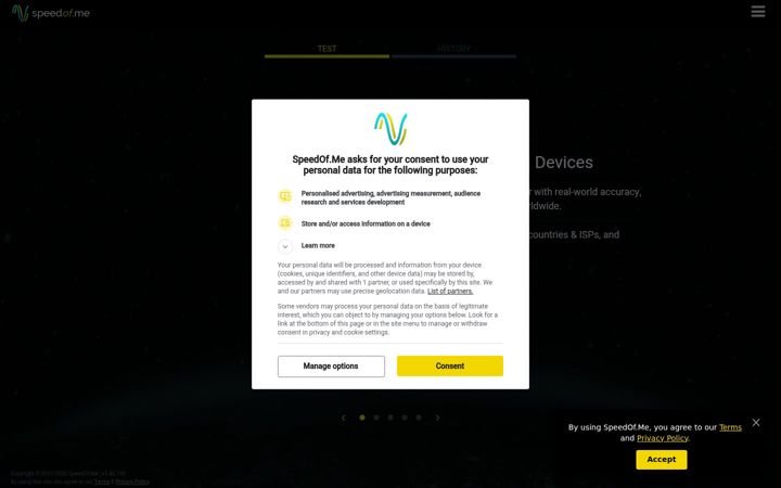 Screenshot of speedof.me