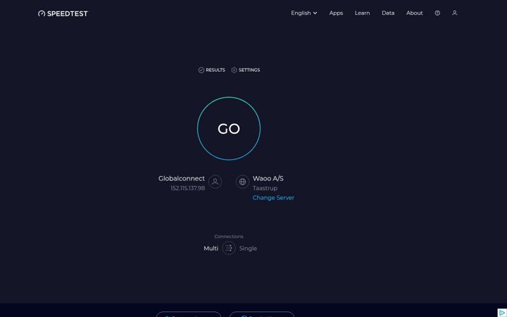 Ekrano kopija speedtest.net