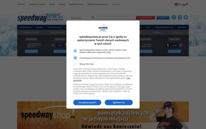 Screenshot of speedwaynews.pl