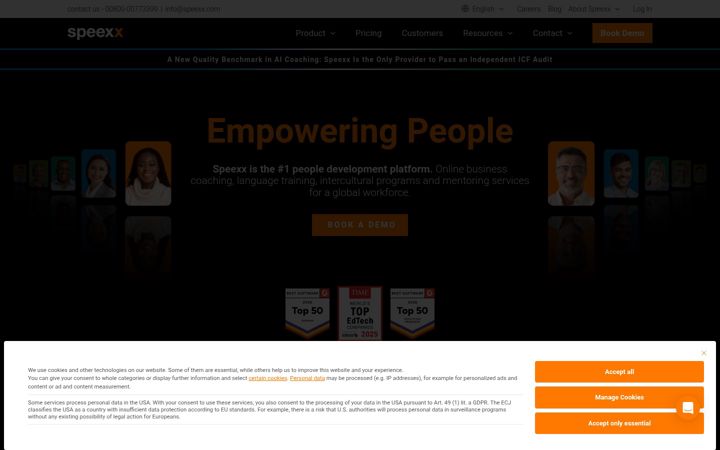 Screenshot of speexx.com
