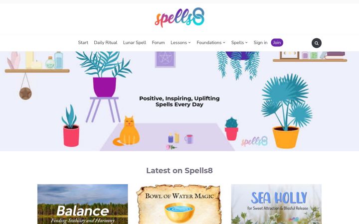 Screenshot of spells8.com