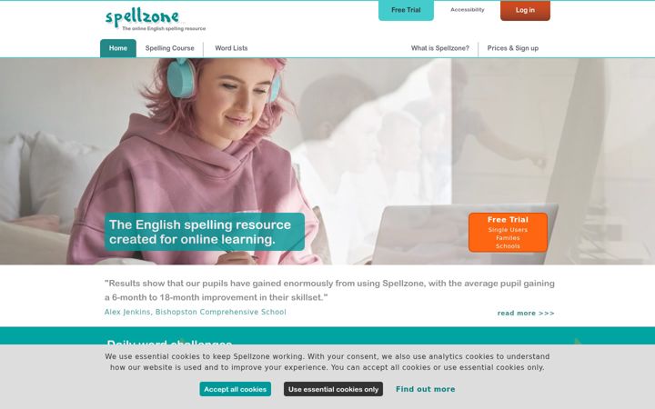 Screenshot of spellzone.com