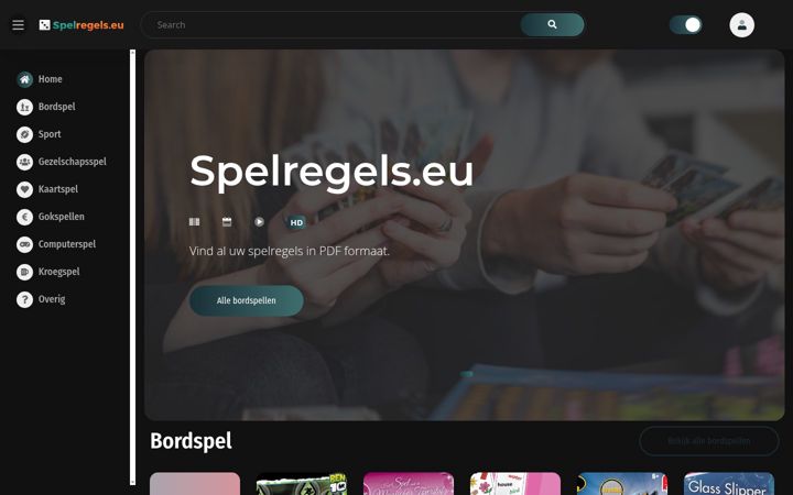 Ekrano kopija spelregels.eu
