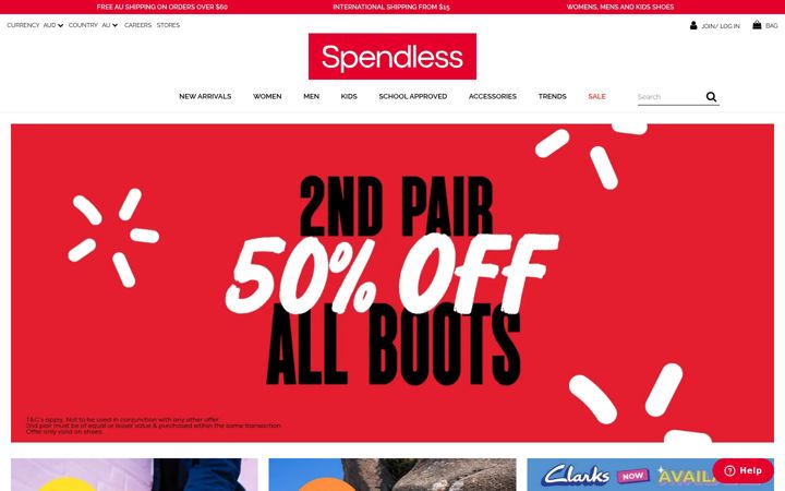 Ekrānuzņēmums no spendless.com.au