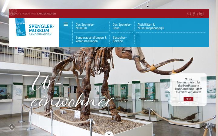 Posnetek zaslona spenglermuseum.de