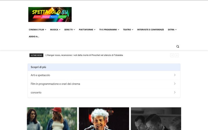 Screenshot of spettacolo.eu