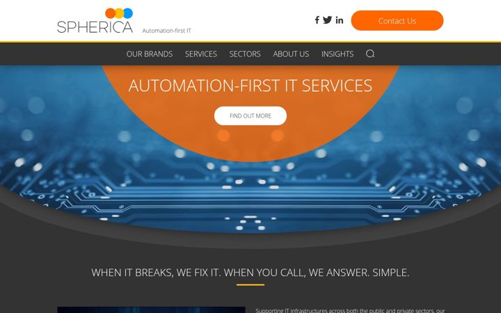 Screenshot του spherica.co.uk