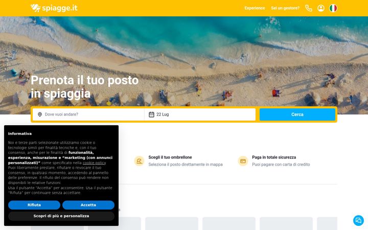 Screenshot of spiagge.it