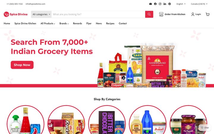 Screenshot of spicedivine.ca