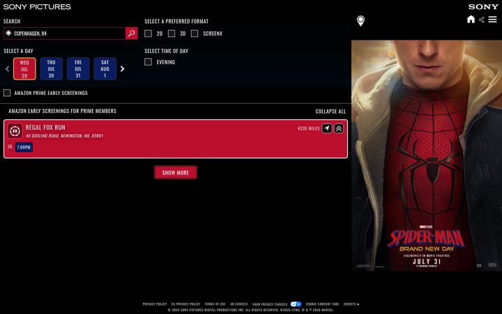 Screenshot of spidermanbrandnewday.movie