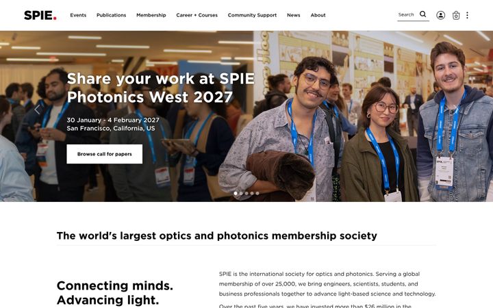 Screenshot of spie.org
