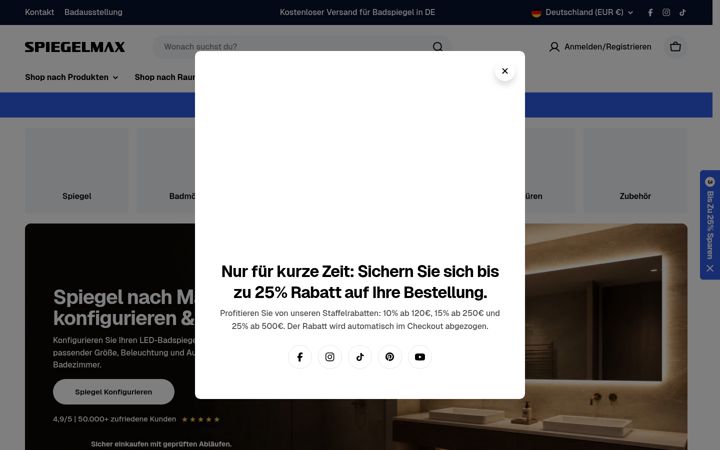 Posnetek zaslona spiegelmax.de