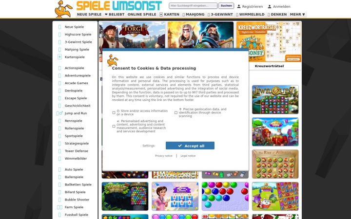 Screenshot of spiele-umsonst.de
