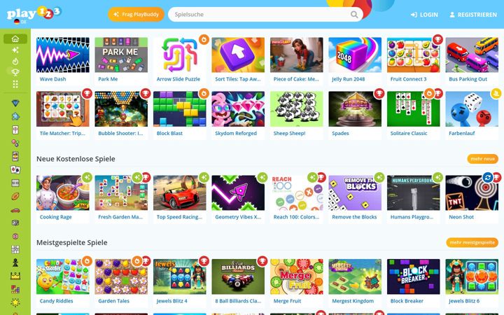 Screenshot of spiele123.com
