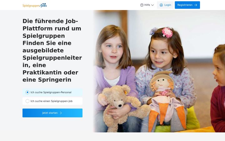 Képernyőkép: spielgruppenjobs.ch