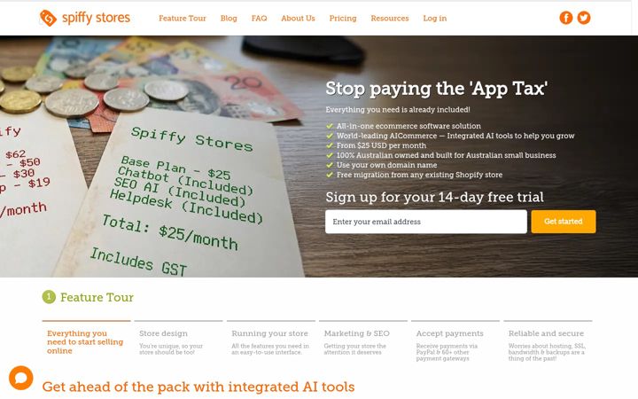 Screenshot of spiffy.com.au