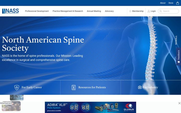 Screenshot of spine.org