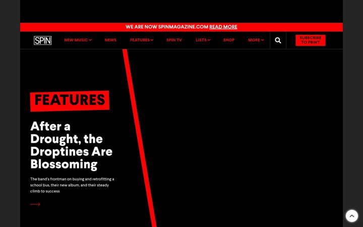 Zrzut ekranu spinmagazine.com