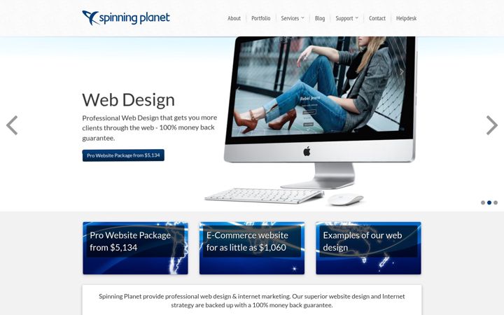 Zrzut ekranu spinningplanet.co.nz