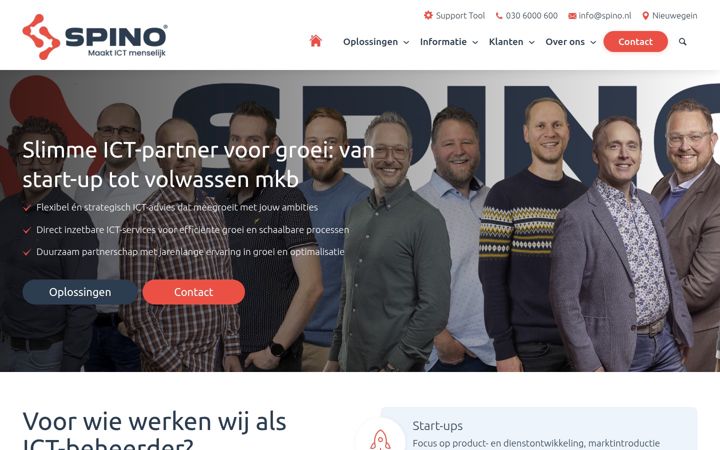 Screenshot of spino.nl