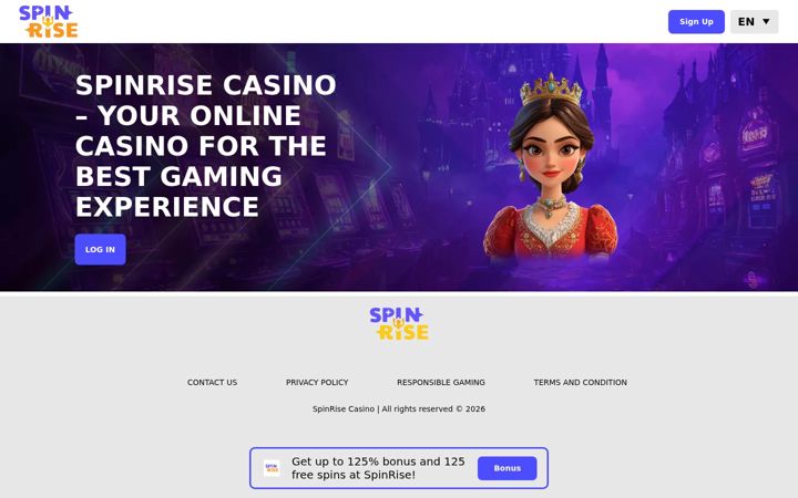 Screenshot of spinrisecasinoapp.com