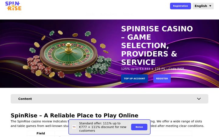 Screenshot of spinrisede.com