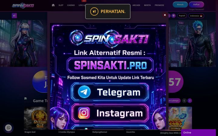 Screenshot of spinsakti.games