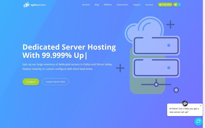 Ekrano kopija spinservers.com