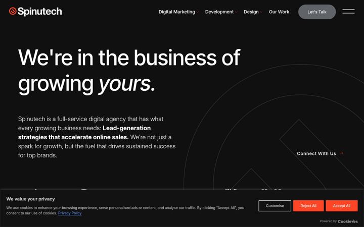 Screenshot of spinutech.com
